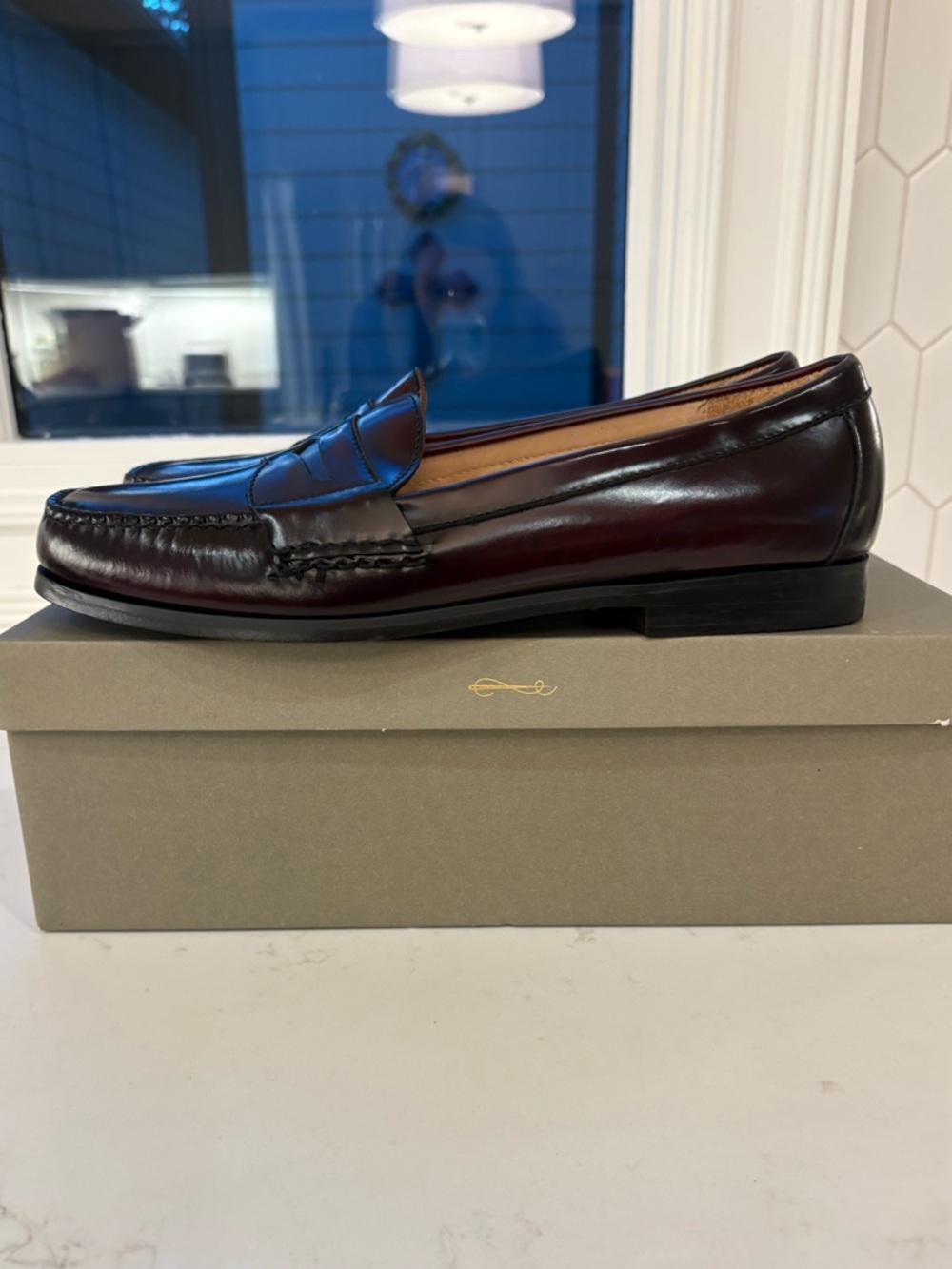 NWT Cole Haan Men’s Burgundy Leather Pinch Penny Loafer. Size 11. - Picture 3 of 9